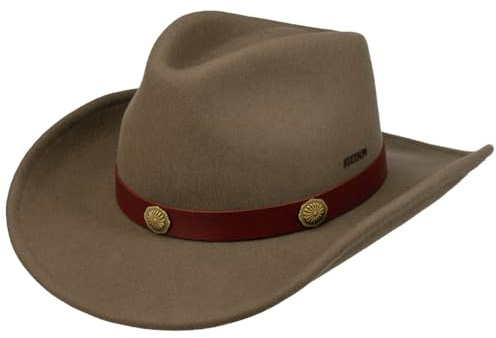 Stetson Tamalo Chapeau Cowboy Western Feutre de Laine Bande Cuir Homme Automne Hiver