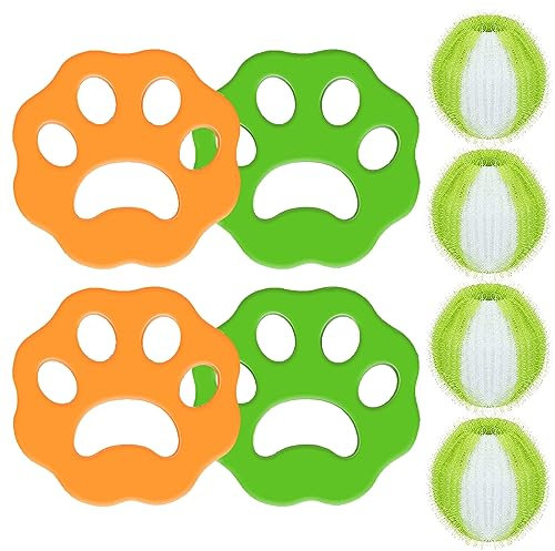 PAPOIYA Tierhaarentferner Waschmaschine, Wäschebälle, Haarfänger, Waschmaschinen-Fusselentferner, Wiederverwendbar – Tierfell-Wäschefänger, Haarfänger Waschmaschine,Entfernt Tierhaare,Fusseln&Flusen