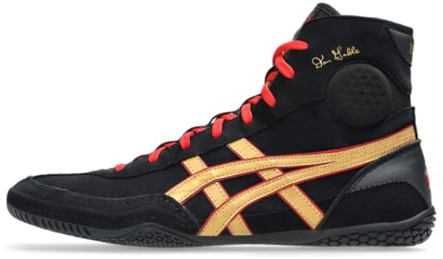 ASICS Men's DAN Gable EVO 3 Wrestling Shoes, 6, Black/Pure Gold