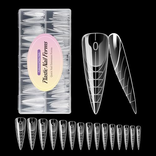 BNG 150 forme doppie per unghie in gel per ricostruzione di gel per unghie, professionale, in gel polimerico, copertura completa, stampi per unghie in acrilico, costruzione rapida, trasparente