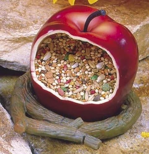 Penn-Plax Bird Life Garden Cup Bird Feeder for Cage - Apple Shape