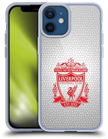 Head Case Designs Officially Licensed Liverpool Football Club White Pixel 2 Crest 2 Gel Case [Military Grade Protection] Compatible with Apple iPhone 12 Mini and Compatible with MagSafe