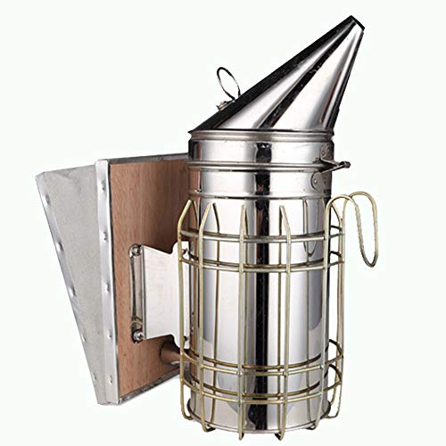 SagaSave Bee Hive Smoker, Stainless Steel Beekeeping Smoker with Heat Shield for Beekeeping Farm and Beekeeper's Tools