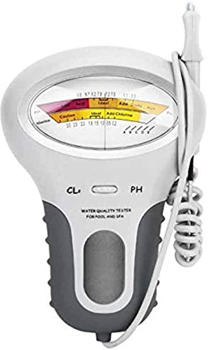 Ezweiji Tester di qualità dell'acqua, misuratore di pH e tester di cloro per piscina e acqua potabile, schermo grande e durevole, senza batteria