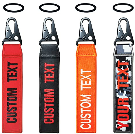 misscase Customised Luggage Tags, Personalized Keychain Embroidery key ring accessories for Women, Men, luggage, Travel Backpack (Eagle Clasp)