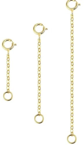 ZKSXOA 925 Sterling Silver 2 mm Thick Curb Chain Extender, Necklace Extender, Ring Adjuster for Loose Ring,Extension for Necklace Bracelet