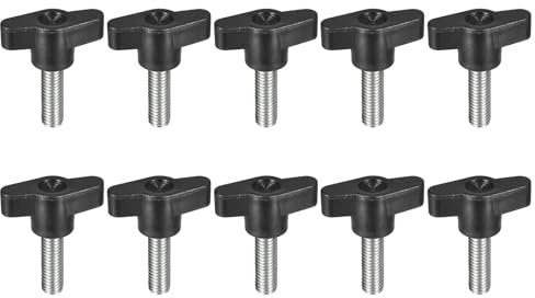 QUARKZMAN 10pz Manopola a Vite di Serraggio, M8 x 25mm Maniglia per Viti a Testa Zigrinata a Forma di T in Acciaio al Carbonio per Sostituzione Rapida Viti con Impugnatura a T Mano