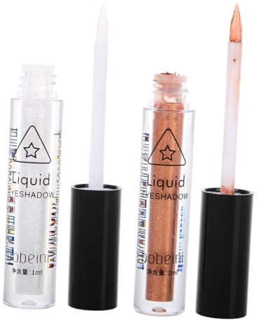 minkissy 2pcs Elf Glitter Liquid Eyeshadow Makeup Pen Shimmer Eyeliner Brightening Liquid Eyeshadow for Day Wear