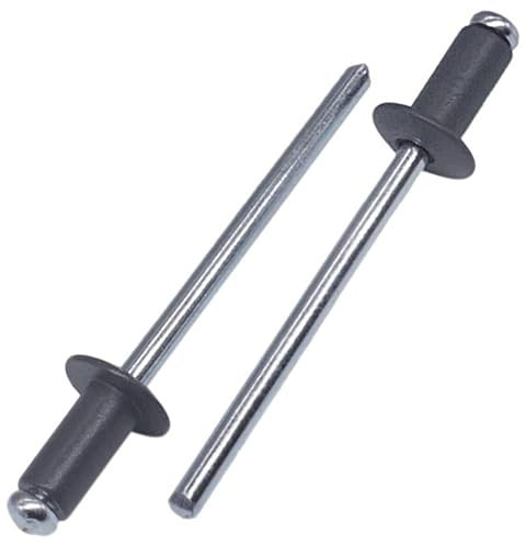 SKIR'CO 10 remaches ciegos pintados de 4,0 x 8 mm, DIN 7337, cabeza de cúpula, mandril de acero, remaches pop (gris antracita RAL 7016)