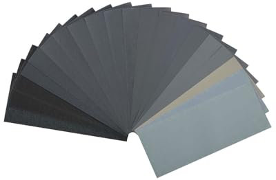 KEMUZ 20Pcs Papel de Lija, Lija Madera Seco/al Agua Grano 36 60 80 100 120 150 180 240 320 400 600 800 1000 1200 1500 2000 2500 3000 4000 5000 para Pulir de Coche, Metal, Madera, Muro