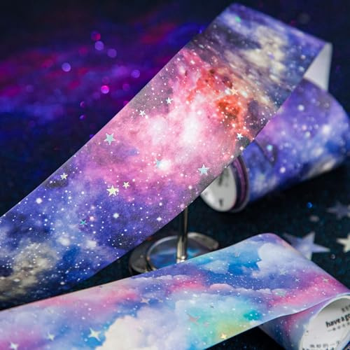 Arpaper Scrapbook Washi Tape,6 Rolls Scrapbook Stickers Nastro adesivo decorativo Starry Series Carta Tape per DIY Bullet Journals, Planner, carte e scrapbooking (Starry Dreams)