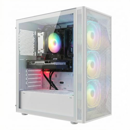 STGsivir Gaming-PC, Festplatte, Gaming-Computer, GeForce RTX 3050 6 GB GDDR6, Ryzen 5 5500 bis 4,2 GHz, 16 GB DDR4 RAM, 512 GB SSD, WiFi 6, BT 5.0, RGB-Lüfter x3, Windows 11 Pro