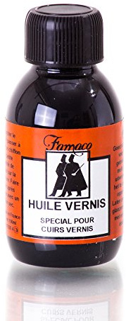 Famaco Huile Vernis, Produit pour nourrissant Chaussures en Cuir Verni, 100 ML, Noir