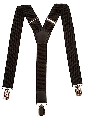 Olata Bretelle Bimbo a Forma di Y, Elastiche, Completamente Regolabili, Facili da Utilizzare per i Bambini, 3 cm (5-12 Anni). Nero