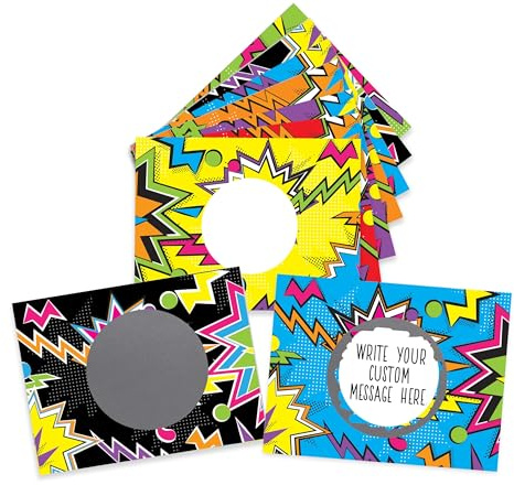 My Scratch Offs 50 Pack Zig Zag Variety DIY Custom Make Your Own Scratch-Offs Prizes for Kids Teacher Supplies for The Classroom Motivational Scratch Cards for Students Appreciation Cards