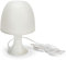 VELAMP Mushroom - Lampada da tavolo – Design moderno ed elegante – Lampada E14 – Struttura in plastica colore bianco