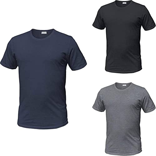 Enrico Coveri Maglietta Intima Uomo Girocollo Offerta 3 E 6 Pezzi, Maglia Uomo in Cotone BIELASTICO ET 1000 (3 Pezzi Ass. (1 Nero 1 Blu 1 Grigio), 4-M)