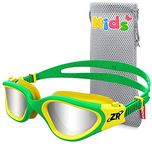 ZIONOR G1MINI - Occhialini da nuoto per bambini, polarizzati/non polarizzati, comodi per bambini, anti nebbia, protezione UV, per ragazze e ragazzi (anni 6-14)