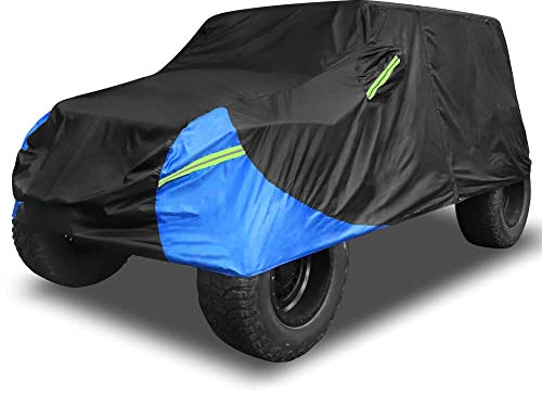 X AUTOHAUX Heavy-Duty SUV Cover for Jeep Wrangler 4 Door - Waterproof, UV-Resistant, and All-Weather Protection