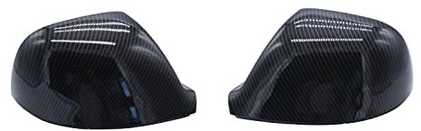 SHLPDFM 1 Paar Spiegelabdeckungsgehäuse Spiegelkappe Gehäuse Rückspiegeldeckel Abdeckungen rechts + links für VW T5 / T6 / Amarok (Kohlenstoffeffekt)