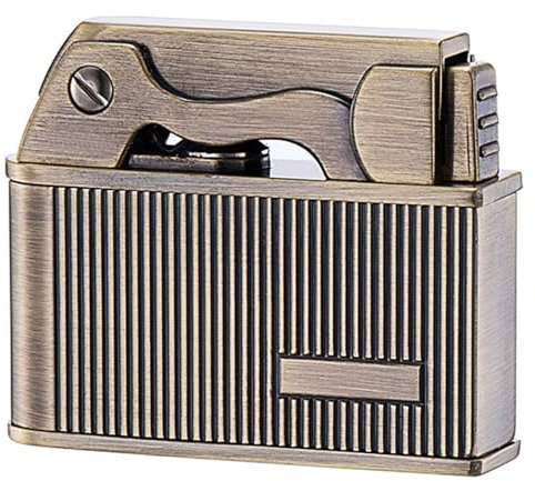 Accendino vintage a cherosene, accendino a benzina a sigaretta, accendino creativo riutilizzabile, accendino vintage/antico/classico, regali unici for uomini, papà, marito ( Color : Gold stripes )