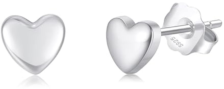 Deyanse Silber Ohrstecker für Damen, 925 Sterling Silber Herz Ohrringe Stecker, Schlafen Knorpel Ohrstecker für Mehrere Piercings, Hypoallergene nickelfrei Ohrringe Stecker Schmuck mit Geschenk Box