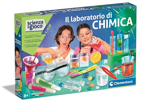 Clementoni Scienza e Gioco Lab - Laboratorio di Chimica Bambini 8+ Anni, Tanti Esperimenti e Strumenti Scientifici per Scoprire la Chimica, Made in Italy, Lingua Italiana, 19378