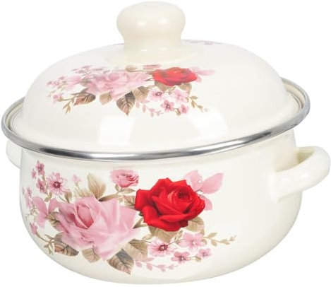 FEFEF Olla for cocinar de Esmalte, Olla for Sopa de Cebolla, Olla for Sopa de Esmalte de Doble Oreja, sartén Antiadherente de inducción, Olla for cocinar Sopa