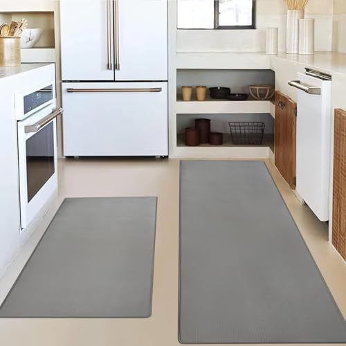 LHHMZ 2 Pcs Tapetes de Cocina, Tapetes de Cocina Acolchados Anti Fatiga, Juego de Alfombras de Cocina Resistentes al Aceite para Cocina, Suelo, Oficina, 44x75cm + 44x120cm