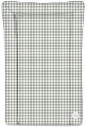 Profiled Soft Base Newborn Baby Changing Unit Mat with Raised Edges 73x46 cm (Green Check)