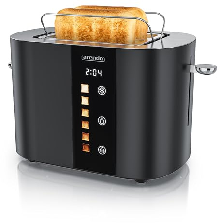 Tostadora de 2 Ranuras Largas para 2 Rebanadas, 800 W, Visualización en color de los niveles de tostado, Pantalla con indicador de tiempo restante, Botones Táctiles, Niveles de tostado del 1 al 6