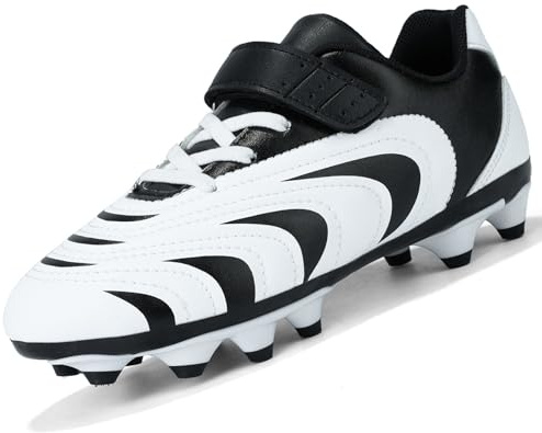 Unitysow Botas de Fútbol Niño Zapatillas Futbol Tacos Adolescentes Profesional Deporte Césped Zapatos de Entrenamiento Calzado Futbol Multitacos,Negro,36 EU