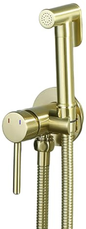 FQYEP Doccetta per Bidet da Parete per Wc in Ottone Rubinetti per Wc Acqua Calda E Fredda,Oro Spazzolato