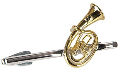 Unbekannt Krawattenhalter Tenorhorn (groß) - Schönes Geschenk für Musiker mit Geschenkverpackung