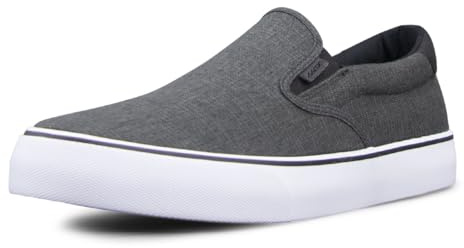 Lugz | Clipper Casual Sneakers for Men | Slip On Shoes for Men | Everyday Men Footwear, Black/White/Gum, 11