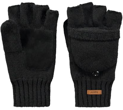 Barts Mitaines en laine Haakon Homme - moufles gants tricot avec doublure Hiver automne-hiver - S/M noir