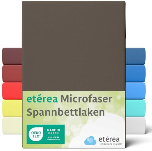 etérea Jersey Spannbettlaken 140x200-160x200 cm Dunkelbraun für 15-25 cm Steghöhe 100% Microfaser - Oekotex Bettbezug Matratzen Bezug - Bettlaken 140x200cm - 160x200cm Braun