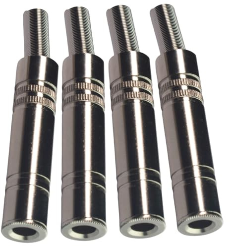 CESS 6.35mm 1/4 Inch Stereo TRS Female Connector Jack (4 Pack)