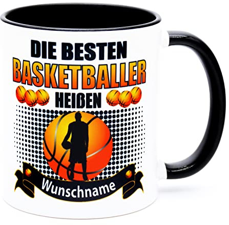 Die besten Basketballer heißen Name Basketball Tasse Becher mit Namen Geburtstag Geschenk Artikel Ideen Kaffeetasse Deko Zubehör Trainer Spieler Fanartikel Kinder Erwachsene Fan Keramik 330 ml