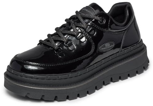 Skechers Jammers-Cool Block Botas deportivas para mujer con espuma viscoelástica, Charol negro, 35.5 EU
