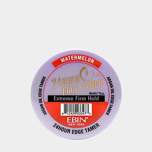 EBIN NEW YORK 24 Hour Edge Tamer Refresh – Extreme Firm Hold, 2.7 Oz, Watermelon – No Flaking, No White Residue, Shine and Smooth with Argan Oil & Castor Oil