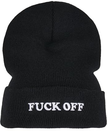 Mister Tee Unisex Fuck Off Beanie Black/White, One Size