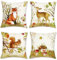 Bonhause 4er Set Kissenbezüge Waldtiere 45 x 45 cm Fuchs Hirsch Samt Soft Dekorative Kinder Kissenhülle Zierkissenbezüge für Schlafzimmer Wohnzimmer Kinderzimmer Zuhause Dekoration