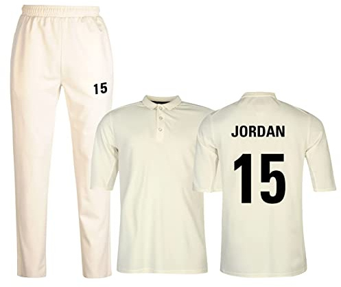PROSTYLE SPORTS Cricket Men Whites Dryfit Short Sleeves Shirt with Full Length Trouser Pant(Printed) (as8, Alpha, l, Regular, Regular)