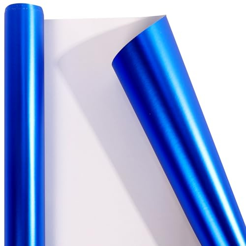 HBell Metallisk omslagspappersrulle, 43 cm x 10 m minirulle – enfärgat matt omslagspapper, perfekt för presentförpackning, gör-det-själv-hantverk, bröllop, födelsedag, jul, baby shower, festliga