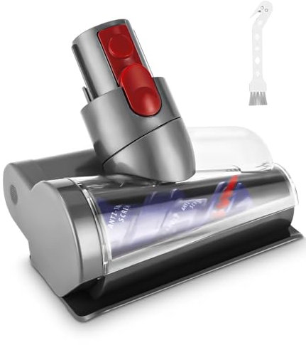 Zaxiva Mini Turbinendüse für Dyson V7 / V8 / V10 / V11 / V15 Staubsauger,Elektrische Matratzenbürste Kompatibel für Kurzflorige Teppiche und Hartböden,Ideal für die Reinigung von Matratzen Grau