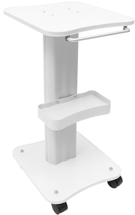 Loobiiny Chariot de beauté en ABS, chariot cosmétique avec plateau, tables d'appoint, chariot de travail pour salon de coiffure, chariot à outils