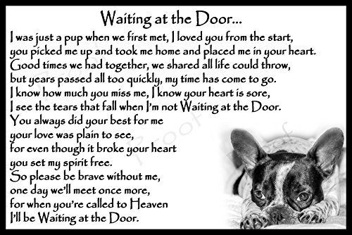 French Bulldog Memorial Dog Bereavement pet Loss Flexible Fridge Magnet - Waiting at The Door