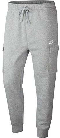 Nike Herren M Nsw Club Cargo Bb Sweatpants, Dark Grey Heather/Matte Silver/White, XL EU
