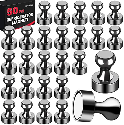 LOVIMAG Fridge Magnets 50Pcs Refrigerator Whiteboard Small Strong Magnet Classroom Kitchen Accessories Decorative Locker Set Decor Must Haves Office Calendar Refrigerador Magnetic Cute Crafts Black